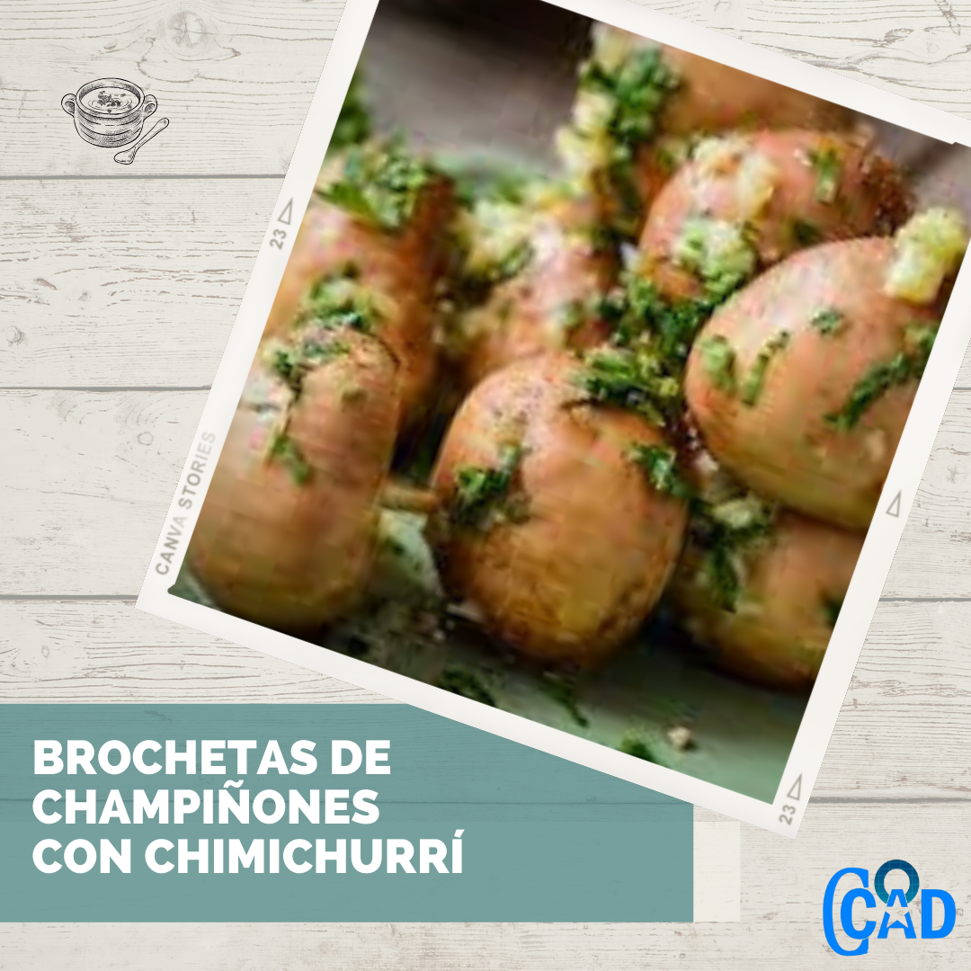 Nuestra cocina. Brochetas de Champiñones con Chimichurrí.